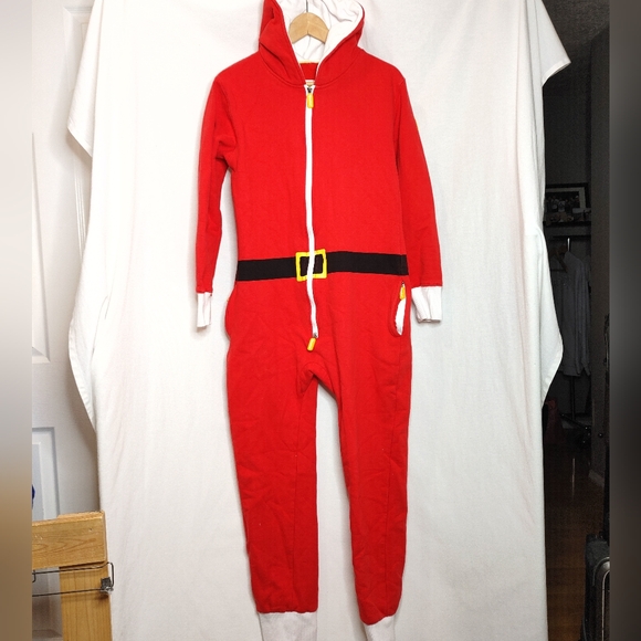 Tipsy Elves Women's Santa Jumpsuit With Fur Onesie Red White Small S - Picture 2 of 9